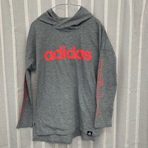 Adidas Lightweight Hoodie Shirt Long Sleeve Kids Gray Size‎ M (10/12) EUC